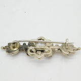 Victorian Gold on Sterling Silver Floral Sweetheart Brooch Pin Antique c1880