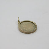 Sterling Silver George V Threepence Coin Charm Pendant Antique 1917