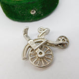 Sterling Silver Pennyfarthing Bicycle Charm Pendant Vintage c1970