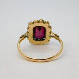 19th Century 14ct Gold Bohemian Garnet Floral Dress Ring Antique c1890s