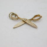 Sterling Silver Patterned Articulated Scissors Charm Pendant Vintage c1970s