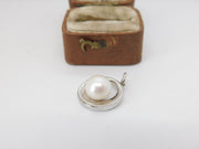 Sterling Silver Pearl Drop Charm Pendant Vintage c1970