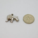 Sterling Silver Crystal Set Cute Elephant Charm Pendant Modern c2000s