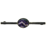 Sterling Silver & Derbyshire Blue John Bar Brooch Vintage c1970s