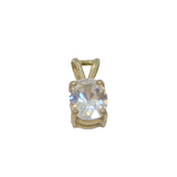 Sterling Silver Cubic Zirconia Minimalist Solitaire Charm Pendant Vintage c1990