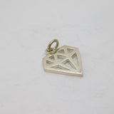 Sterling Silver Contemporary Gemstone Design Charm Pendant Vintage c1970