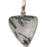 Sterling Silver Large Rutilated Quartz Charm Pendant Vintage c1970s