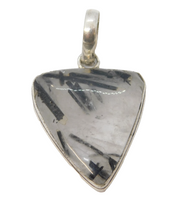 Sterling Silver Large Rutilated Quartz Charm Pendant Vintage c1970s