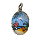 Sterling Silver Morpho Butterfly Wing Drop Charm Pendant Vintage c1970s