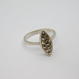 Sterling Silver Marcasite Art Deco Dress Ring Antique c1930 Size M 1/2