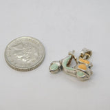 Sterling Silver Enamel Motorbike Charm Pendant Vintage c1970s
