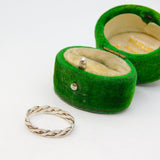 Sterling Silver Twisted Flattened Rope Ring Vintage c1970 Size L 1/2