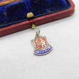 Sterling Silver and Enamel Sagittarius Shield Charm Pendant Vintage c1970