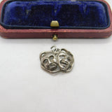 Sterling Silver Theatrical Muse Mask Charm Pendant Vintage c1970