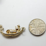 Sterling Silver Cartoon Venetia Gondola Charm Pendant Vintage c1970