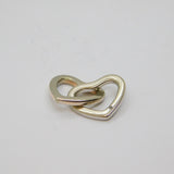 Sterling Silver Single Diamond Set Double Floating Heart Pendant Modern c2000s