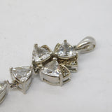 Sterling Silver Paste Set Floral Drop Charm Pendant Vintage c1970s