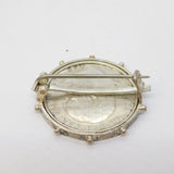 Sterling Silver Mounted King Edward VII Shilling Coin Brooch Antique 1902
