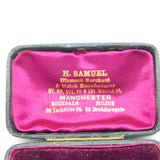 Art Deco Tooled Leather H. Samuel Jewellery Brooch Box Antique c1920s