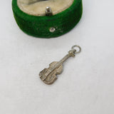Sterling Silver Violin Musical Charm Pendant Vintage c1970