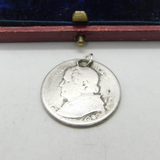 Vatican City Pius IX 1 Lira Coin Charm Pendant .835 Silver Antique 1866