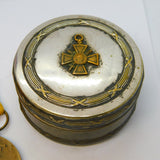 French WW1-Period Soldiers Medal Group & Snuff Box Collection Antique
