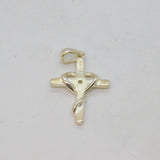 Sterling Silver CZ Intertwined Heart & Cross Charm Pendant Vintage c1970