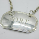 Sterling Silver Lined Pattern Port Decanter Label Vintage 1977 London