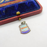 Sterling Silver and Enamel Skegness Travel Shield Charm Pendant Vintage c1970
