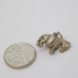 Sterling Silver Donkey with Baskets Charm Pendant Vintage c1970