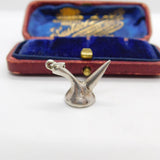 Sterling Silver Abstract Horn Charm Pendant Vintage c1970