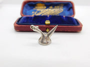 Sterling Silver Abstract Horn Charm Pendant Vintage c1970
