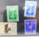 Collection Of Uncirculated Vintage Malta Maltese Stamps c1970