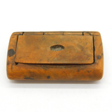 Georgian Burr Walnut Treen Snuff Box Antique c1820