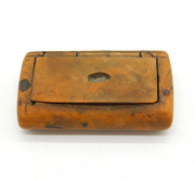 Georgian Burr Walnut Treen Snuff Box Antique c1820