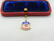 Sterling Silver and Coloured Enamel Travel Shield 'Devon' Charm Vintage c1970