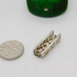 Sterling Silver Gem Set Drop Charm Pendant Vintage c1970