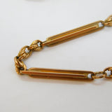 Victorian 9ct Yellow Gold Trombone Link Watch Chain Antique c1890s