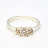 Sterling Silver Paste Set Dress Ring Vintage c1970 Size P