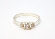 Sterling Silver Paste Set Dress Ring Vintage c1970 Size P