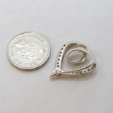 Sterling Silver Paste Set Heart Drop Charm Pendant Vintage c1970s
