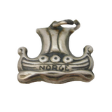 Sterling Silver Norwegian Viking Ship Charm Pendant Vintage c1970