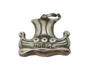 Sterling Silver Norwegian Viking Ship Charm Pendant Vintage c1970