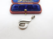 Sterling Silver Diamond Paste Modernist Drop Charm Pendant Vintage c1970