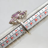 Sterling Silver Purple & White CZ Cluster Cocktail Ring Vintage c2000 Size O