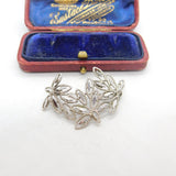 Sterling Silver Floral Pattern Brooch Pin Vintage c1970