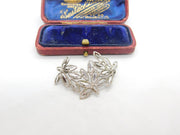 Sterling Silver Floral Pattern Brooch Pin Vintage c1970