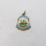 Sterling Silver Enamel St Albans Abbey Charm Pendant Vintage c1970s