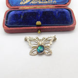 Sweet Sterling Silver & Abalone Set Butterfly Brooch Vintage c1980