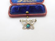 Sweet Sterling Silver & Abalone Set Butterfly Brooch Vintage c1980